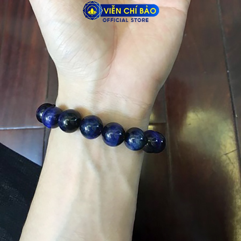 Vòng tay đá mắt hổ xanh dương nhiều kích cỡ chất liệu đá tự nhiền thời trang phụ kiện trang sức Viễn Chí Bảo V000041