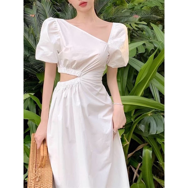 Váy midi hở eo phong cách nữ tính sống ảo cực xinh