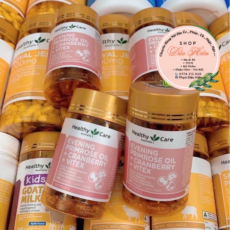 Tinh Dầu Hoa Anh Thảo Healthy Care Evening Primrose Oil + Cranberry