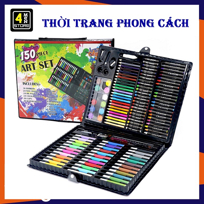 Hộp Bút Màu 150 Chi Tiết Cho Bé, Bộ Màu Vẽ Đa Năng Giá Rẻ / Hộp Màu 150 Món Cho Bé Tập Tô / Mã H025_Hộp Màu 150 Chi Tiết