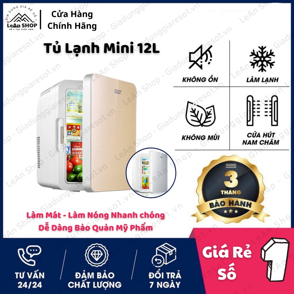 Tủ Lạnh 12L Chính Hãng SAST⚡Siêu Rẻ⚡Tủ Lạnh Mini Dùng Trên Xe Ôtô Hoặc Trong Phòng Ngủ có thể làm Lạnh và Làm Nóng
