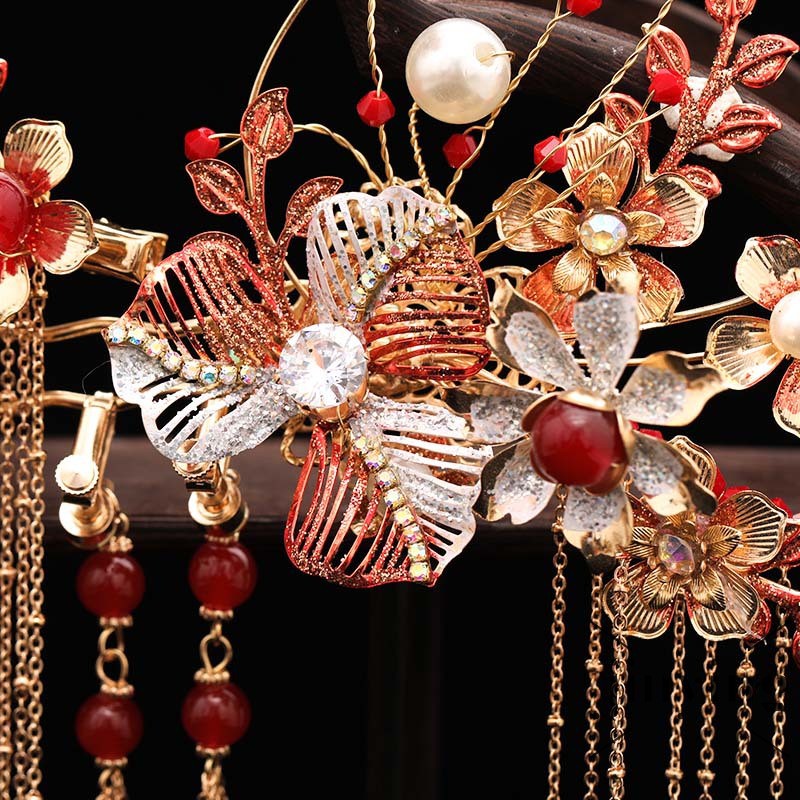 GETNOIVAS Bộ Phụ Kiện Cài Tóc Phong Cách Trung Hoa Cổ Trang Cho Nữ