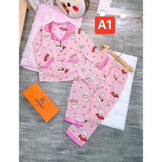 bộ pizama lụa satanh sz 9-22kg