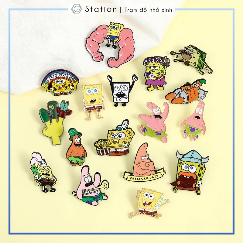 Pin cài áo nhân vật Spongebob Squarepants - GC481