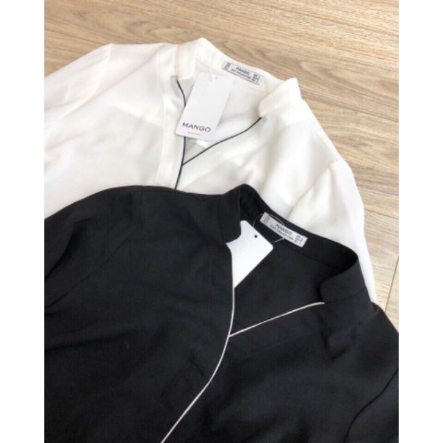 Sơ mi cổ tàu khoét V xinh xắn | BigBuy360 - bigbuy360.vn