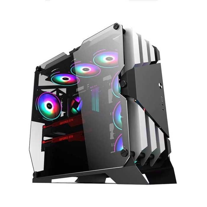 Thùng máy Case Sama Gaming TG03 (Trắng Đen) (Tặng 6 Fan RGB)