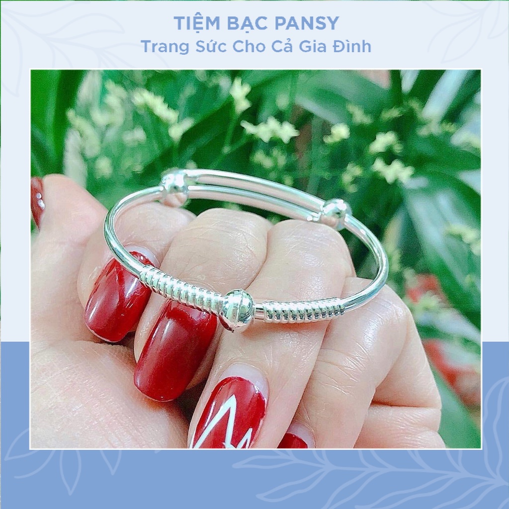 Vòng bạc cho bé đơn giản, an toàn - Vòng đeo tay chân bằng bạc ta cho trẻ em 1- 4 tuổi