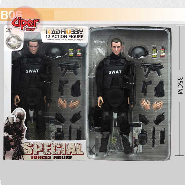 Mô hình đồ chơi nhân vật lính SWAT tỉ lệ 1/6 - cao 30cm