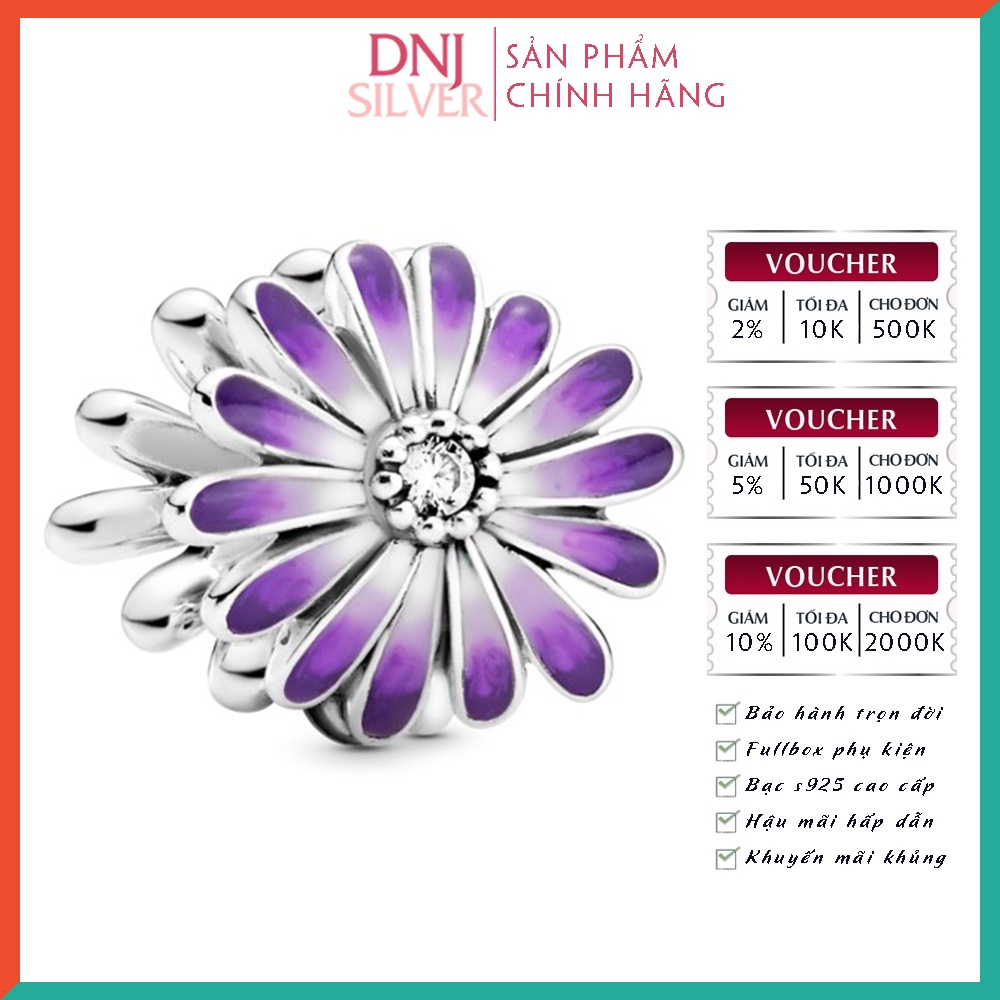Charm bạc 925 cao cấp - Mẫu charm chủ đề Purple Daisy thích hợp để mix vòng - Mã sản phẩm DN151