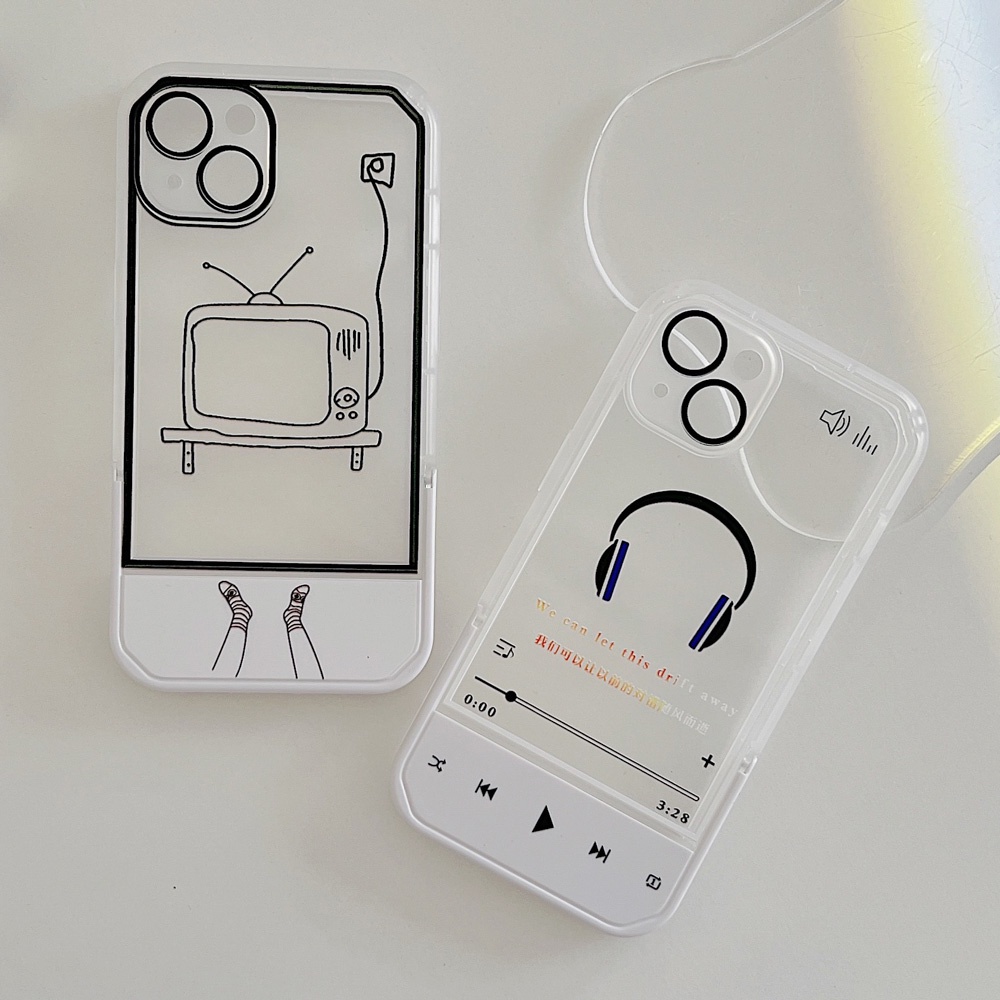 Ốp Điện Thoại Trong Suốt Kèm Giá Đỡ Kiểu Hoạt Hình Dễ Thương Cho iPhone 11 12 13 Pro Max XS Max XR X 6 6S 7 8 Plus SE 2 3