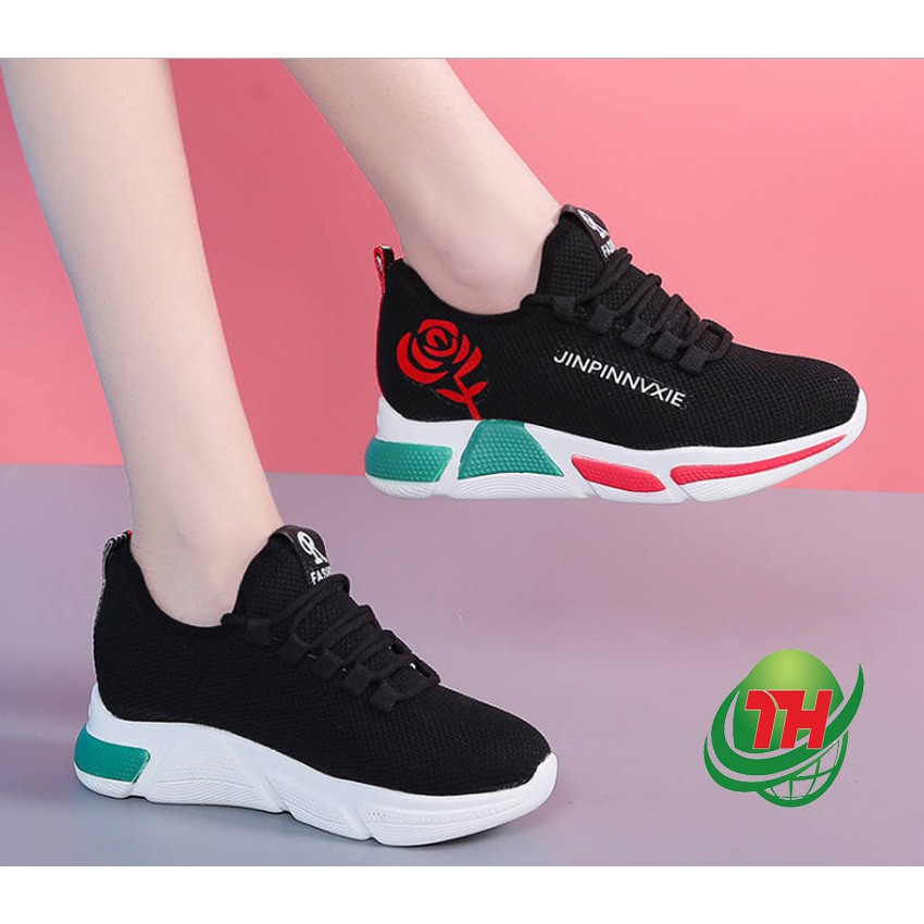 Giày Sneaker nữ hoa hồng TTS 19