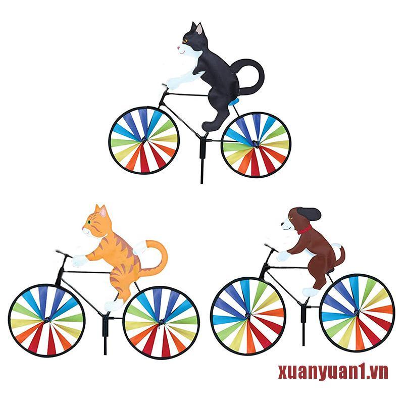 XUAN Puppy Animal On Bike Diy Windmill Animal Bicycle Wind Spinner Whirligig Ga