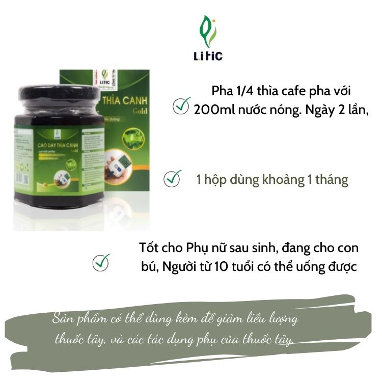 Cao dây thìa canh lá to Thực phẩm cho người tiểu đường tuýp 1, tuýp 2 , giảm mỡ máu , cây thìa canh LITIC 100g