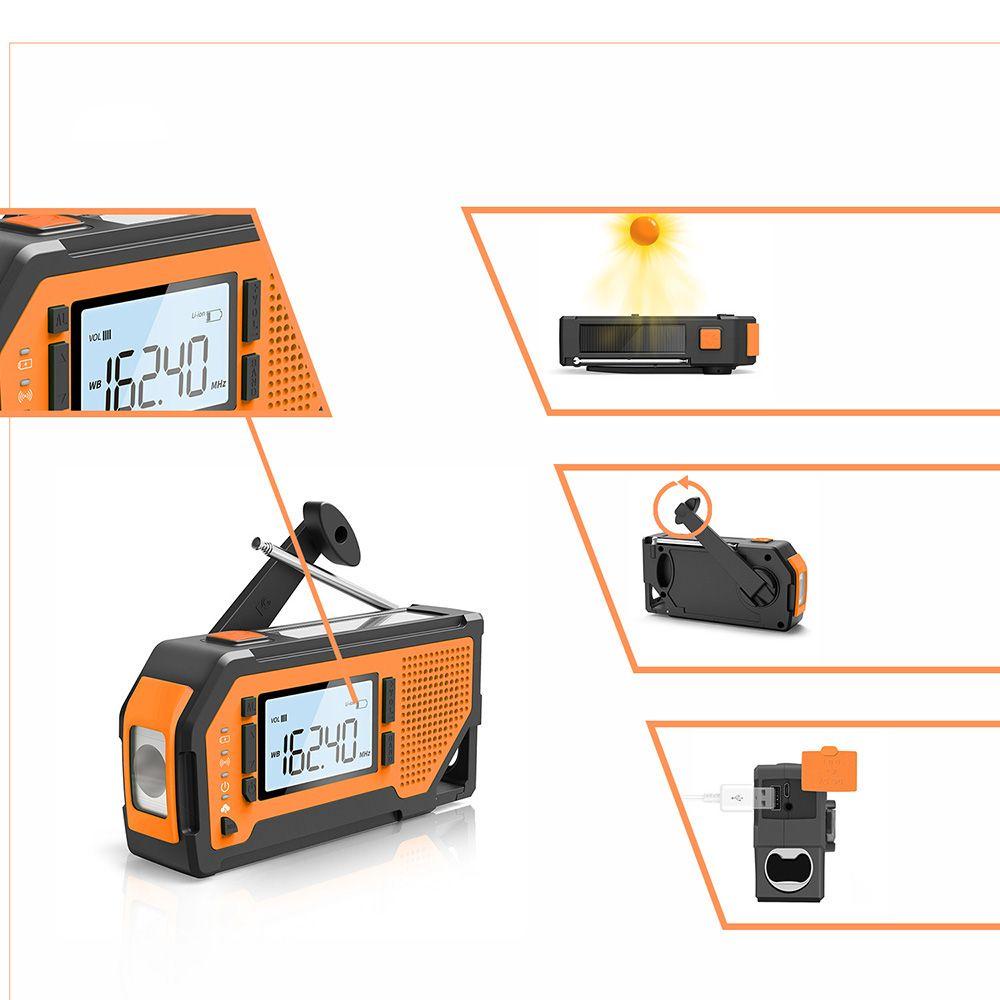 BEBETTERM Radio Năng Lượng Mặt Trời Đa Chức Năng Có Màn Hình LCD