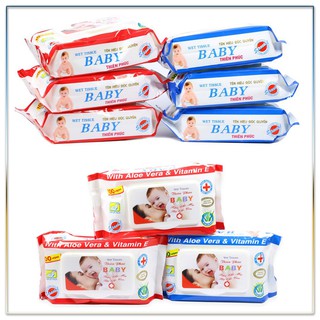 Gói khăn ướt Baby Phú Đạt Vitamin E cho bé (100 tờ) Giá Tốt