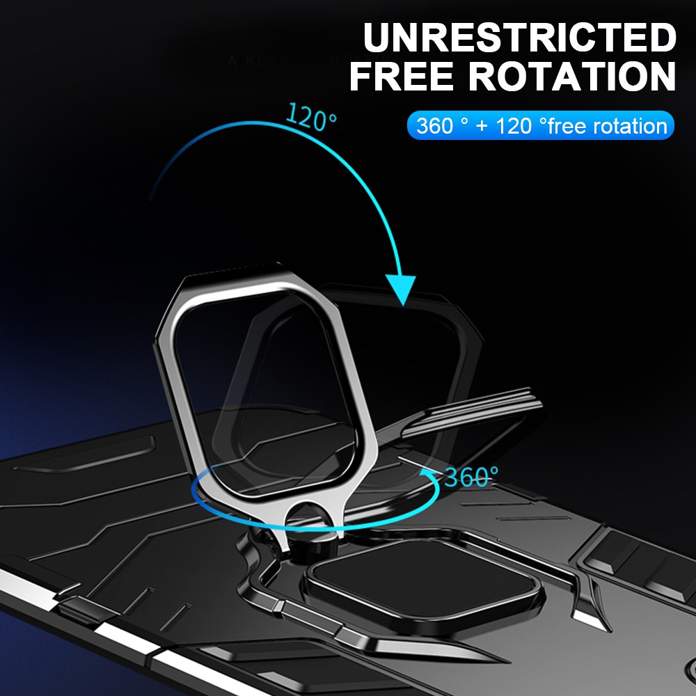 Ốp Điện Thoại Pc Cứng Kiểu Giáp Kèm Giá Đỡ Nhẫn Từ Tính Chống Sốc Cho Oppo A7 A5S A12 A11K