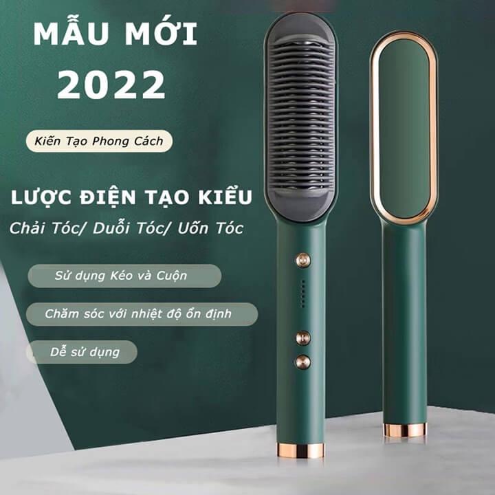 Lược điện chải thẳng tóc, uốn cụp tóc chuyên nghiệp và tiện lợi - Máy uốn tóc siêu tốc hiện đại công nghệ Ion Hàn Quốc