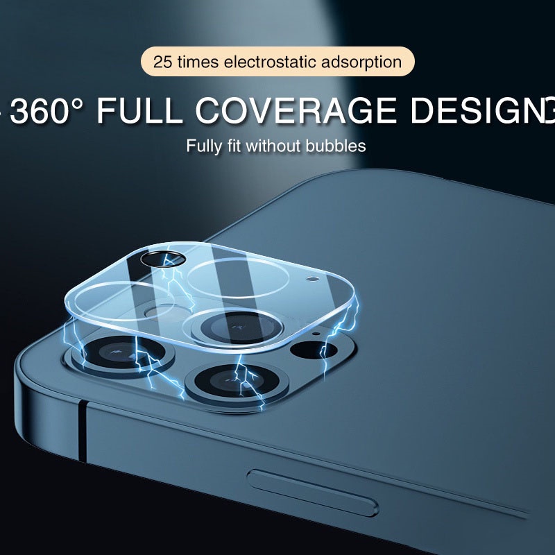【 2 Trong 1】Kính Cường Lực Bảo Vệ Camera Sau Cho iPhone 11 12 13 14 Pro Max Plus Mini