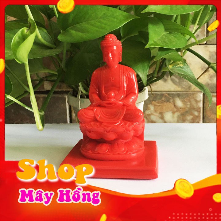 Tượng Phật A Di Đà màu đỏ mang bình an giá chỉ 76k 1 tượng cao 12 cm