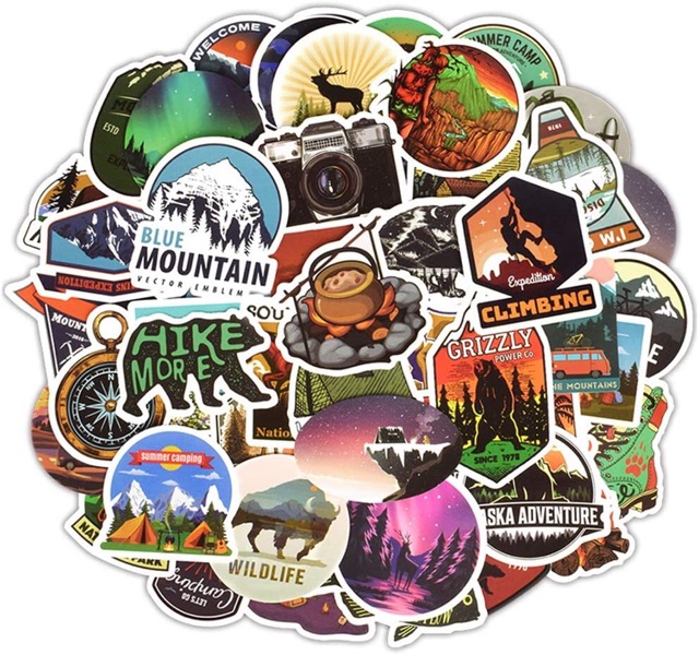 Set 30-50 sticker hoàng đặc wilderness nature ép lụa/ hình dán động vật hoang dã