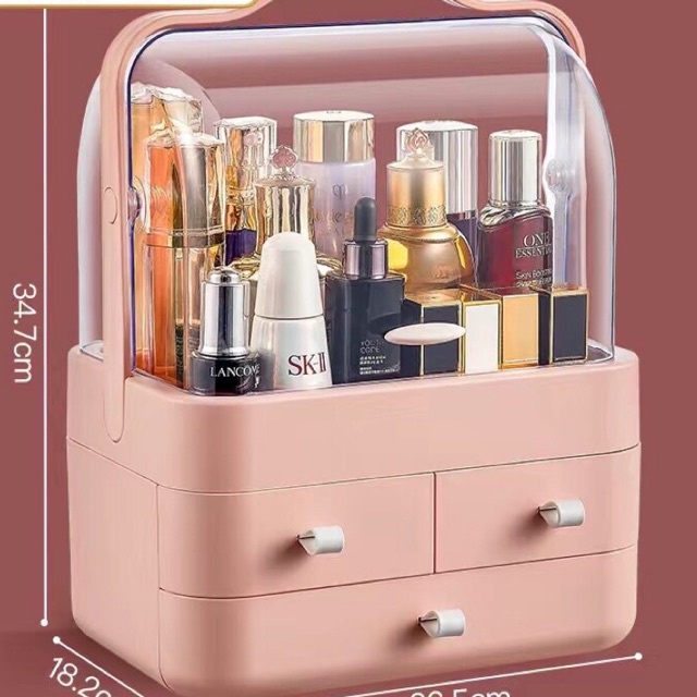 hộp đựng đồ trang điểm hộp đựng đồ trang sức có quai sách, chống bụi