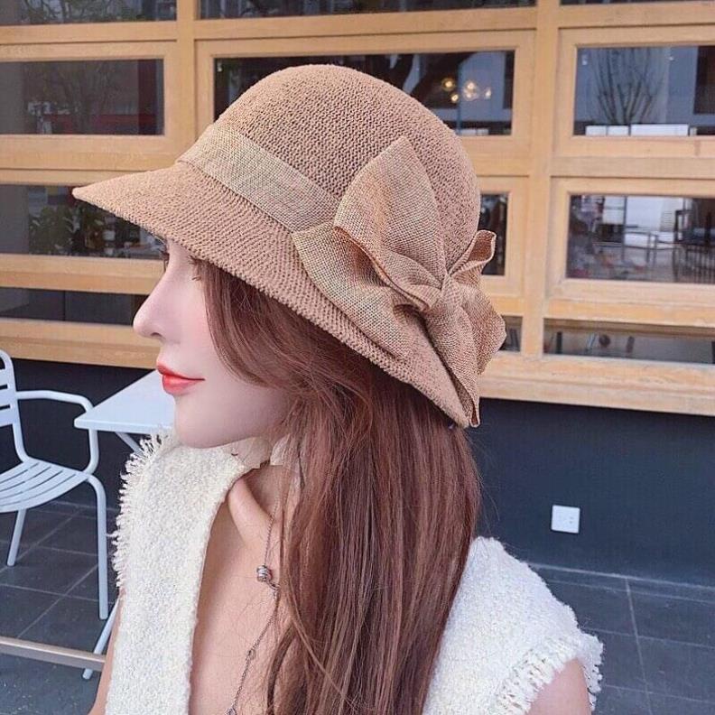 [FREESHIP] Mũ Cói Mềm Đính Nơ Ren Siêu Hot