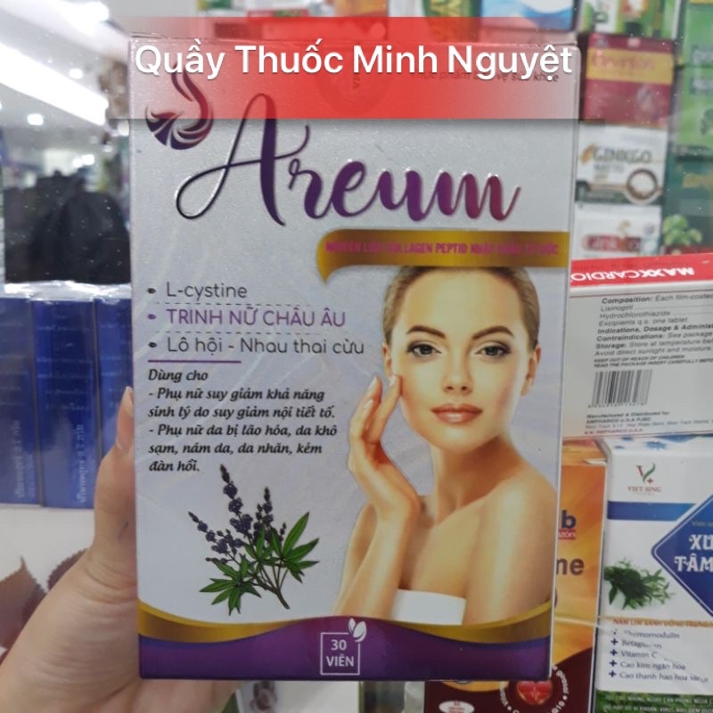 Viên uống nội tiết tố - AREUM - Tăng sinh lý nữ - Đẹp da - Lọ 30 viên