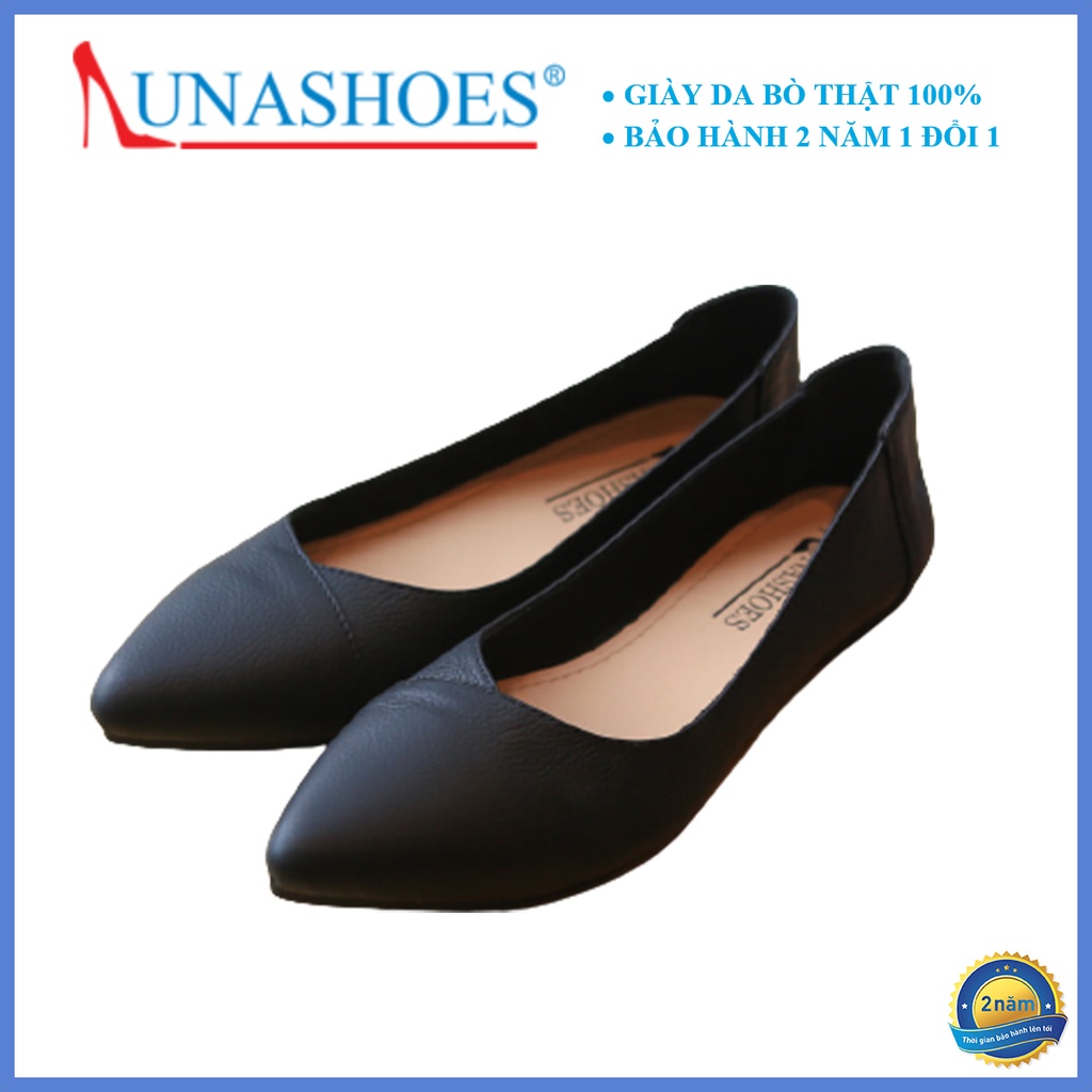 Giày bệt nữ, giày búp bê đế thấp LUNASHOES 1065 da bò thật nữ bảo hành 2 năm 1 đổi 1 giầy trung niên nữ cho mẹ