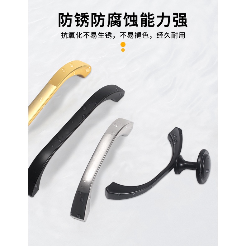Tay Nắm Cửa Tủ Bằng Hợp Kim Kẽm Màu Vàng Phong Cách Mỹ Sang Trọng