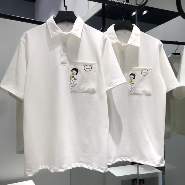 [Mã WA9910 giảm 10k đơn 99k] Áo polo tay lỡ dáng rộng dưới 75kg - WOW 3 màu siêu hot