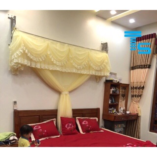 Màn khung xếp gọn phối ren kiểu