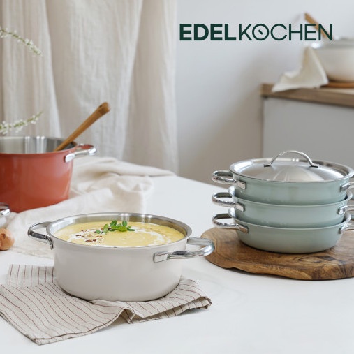 Bộ nồi mini Edelkochen 3 lớp màu kèm 1 nắp 16cm