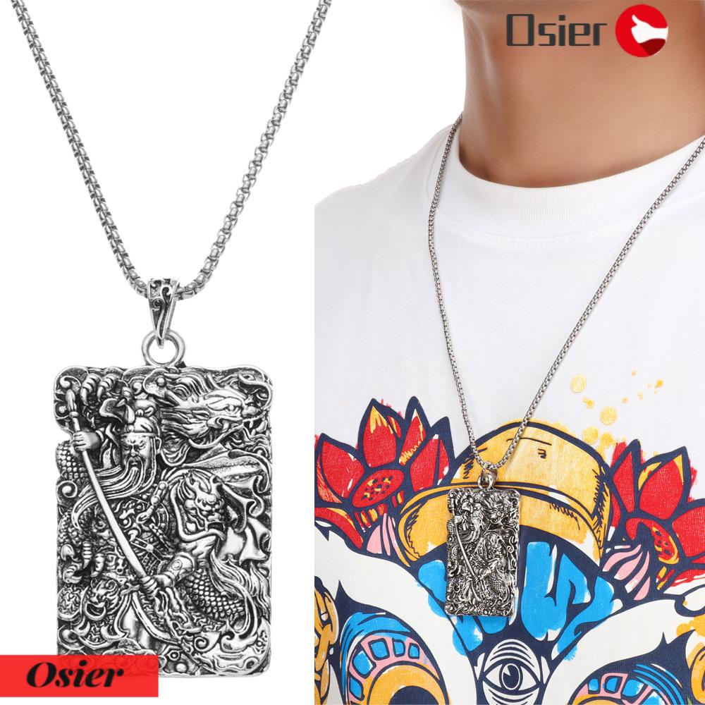 Osier1 Vòng cổ Mặt Quan Công Cá Tính Cho Bé Trai Gong Yibo Yuntian