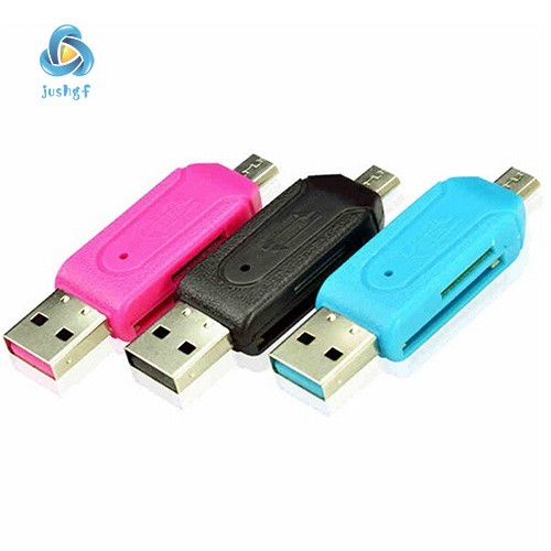 Đầu đọc thẻ nhớ USB OTG 2 trong 1 Micro USB TF SD dành cho máy tính / điện thoại