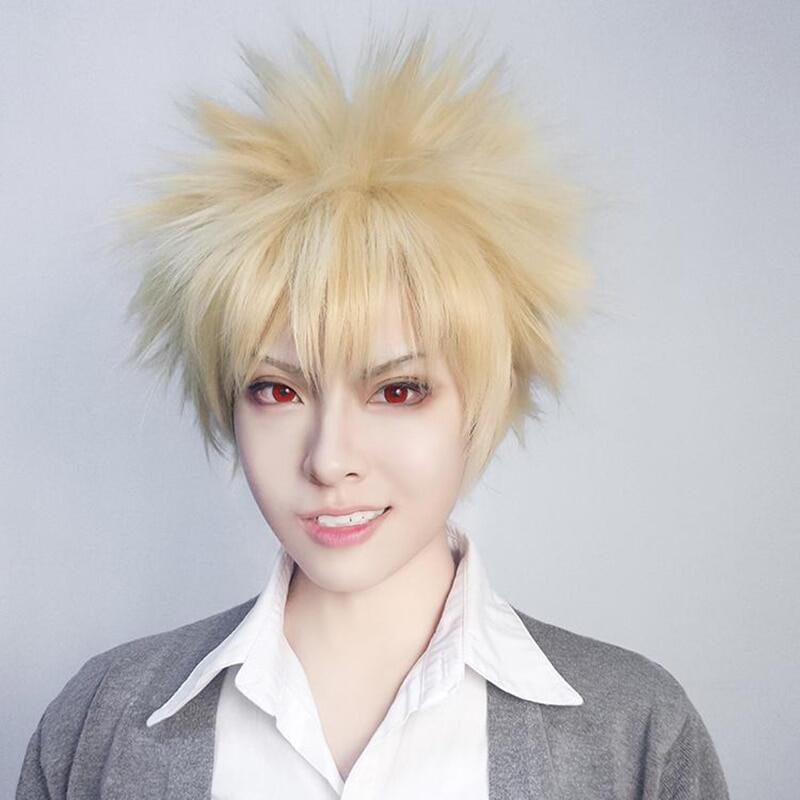 [Sẵn] Wig/ Tóc Giả cosplay Nhân Vật Bakugou Katsuki - Boku no Hero màu vàng tại [Miu Cosplay]