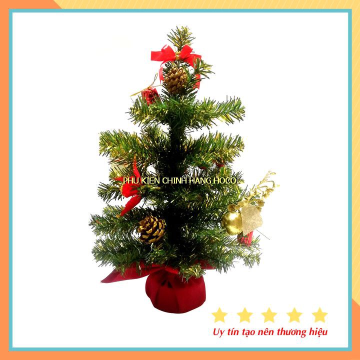 Cây Thông Noel Mini Để Bàn Màu Xanh Vàng Để Bàn Trang Trí Lễ Giáng Sinh Ảnh Thật Tự Chụp