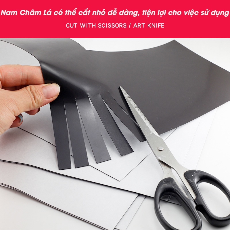 Nam châm lá dẻo A4 có decal keo dán / Giáo cụ dạy học và trang trí văn phòng