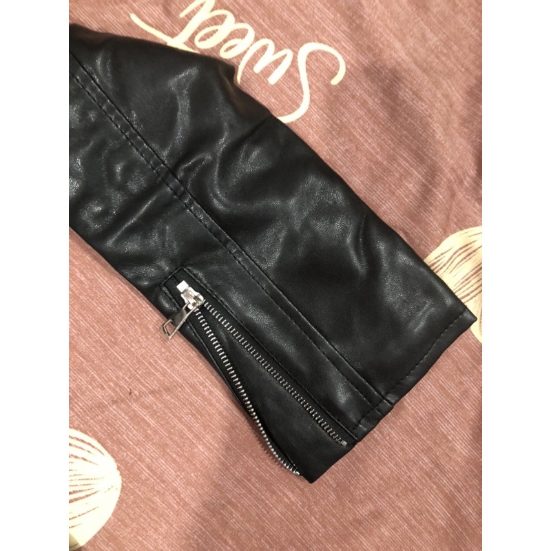 Áo khoác da lót lông Harington