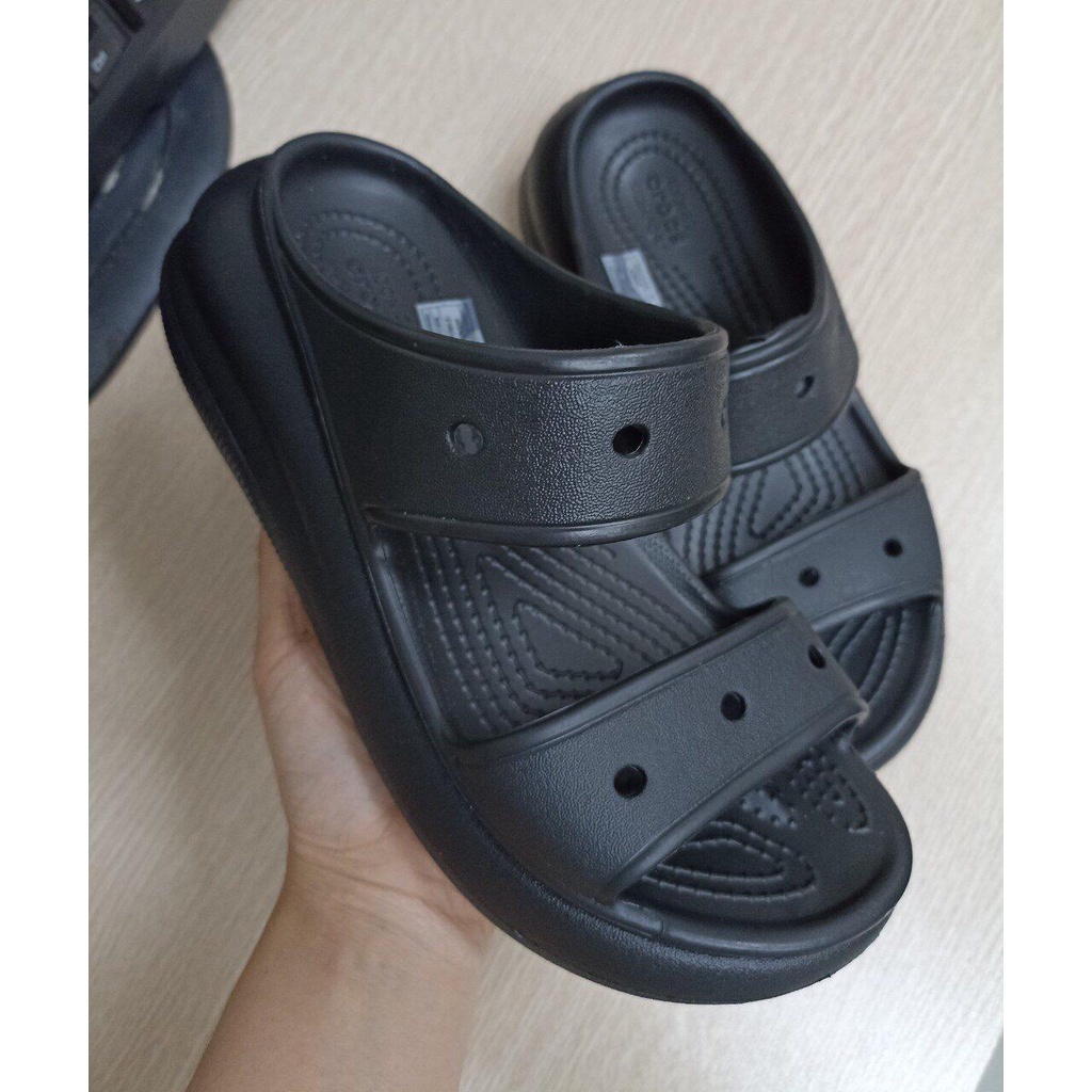 Dép CROCS 2 quai ngang đế cao