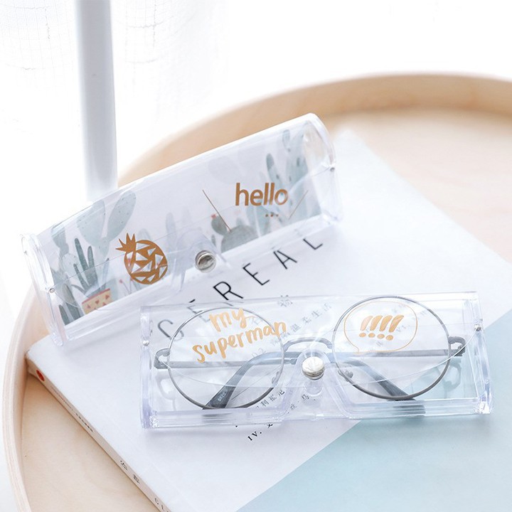 Hộp Mắt Kính Trong Suốt Cute Chất Liệu PVC-Màu Ngẫu Nhiên