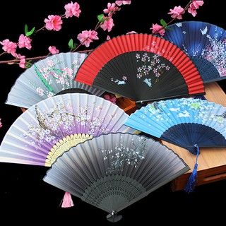 Quạt xếp cổ trang quà lưu niệm phụ kiện chụp ảnh đạo cụ múa Asam