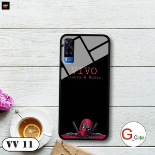 Ốp lưng Vivo Y51 2020 - lưng kính in logo hãng điện thoại cute