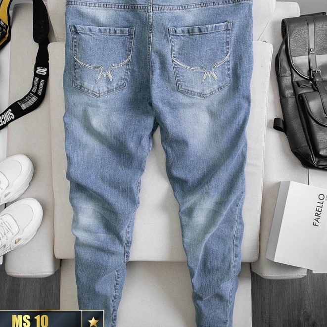 Quần jean nam xanh trơn chất bò cao cấp co dãn 4 chiều đẹp from dáng skinny mẫu mới thời trang cao cấp beautiulgilr K04