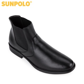 [Mã BMBAU300 giảm đến 300K đơn 499K] Giày Boots Nam Cổ Cao Da Bò SUNPOLO Đen - BOOT01