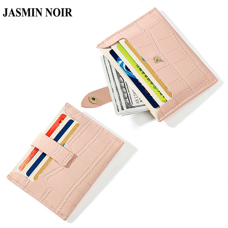 Ví ngắn Jasmin Noir Taomicmic họa tiết da cá sấu có khóa chuẩn cho nữ