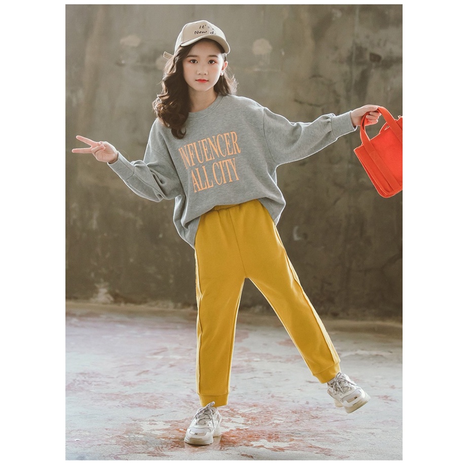 Set bộ quần áo thu đông dành cho bé gái 14-45kg (4-14 tuổi) mẫu ALL CITY. Hàng may kỹ, chất vải đẹp. MA72