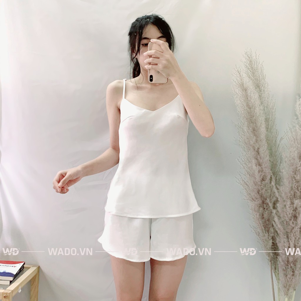 Bộ đồ ngủ, quần áo ngủ Lụa Satin Cao Cấp Wado, Chất lụa mềm mịn cho nữ