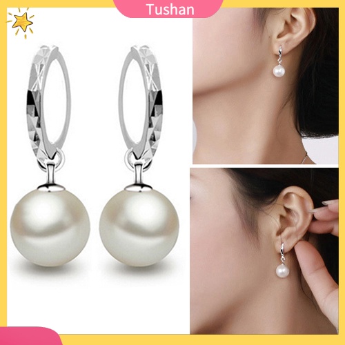 Bông tai nữ đính ngọc trai giả sang trọng