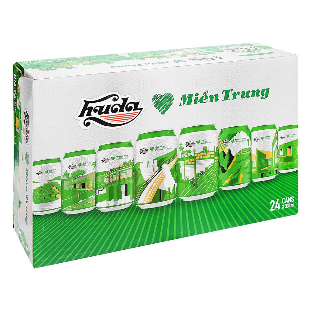 Thùng 24 Lon Bia HuDa 330ml