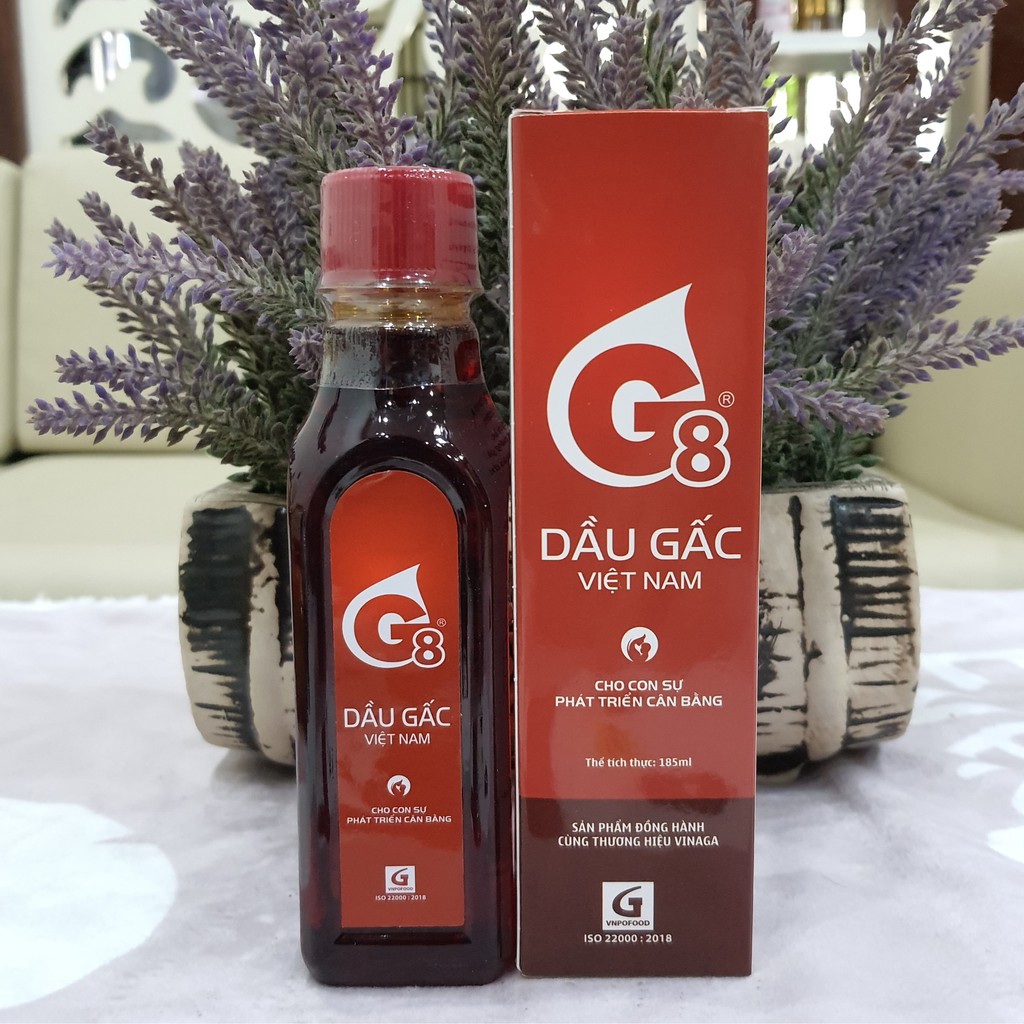 Dầu gấc Vinaga G8 185ml, VIệt Nam, Phù hợp cho bé từ 4 tháng tuổi trở lên